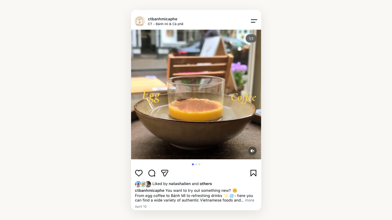 A CT Banhmi Caphe social post