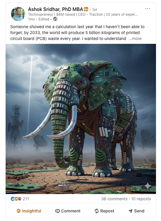A LinkedIn post from the TracXon pilot